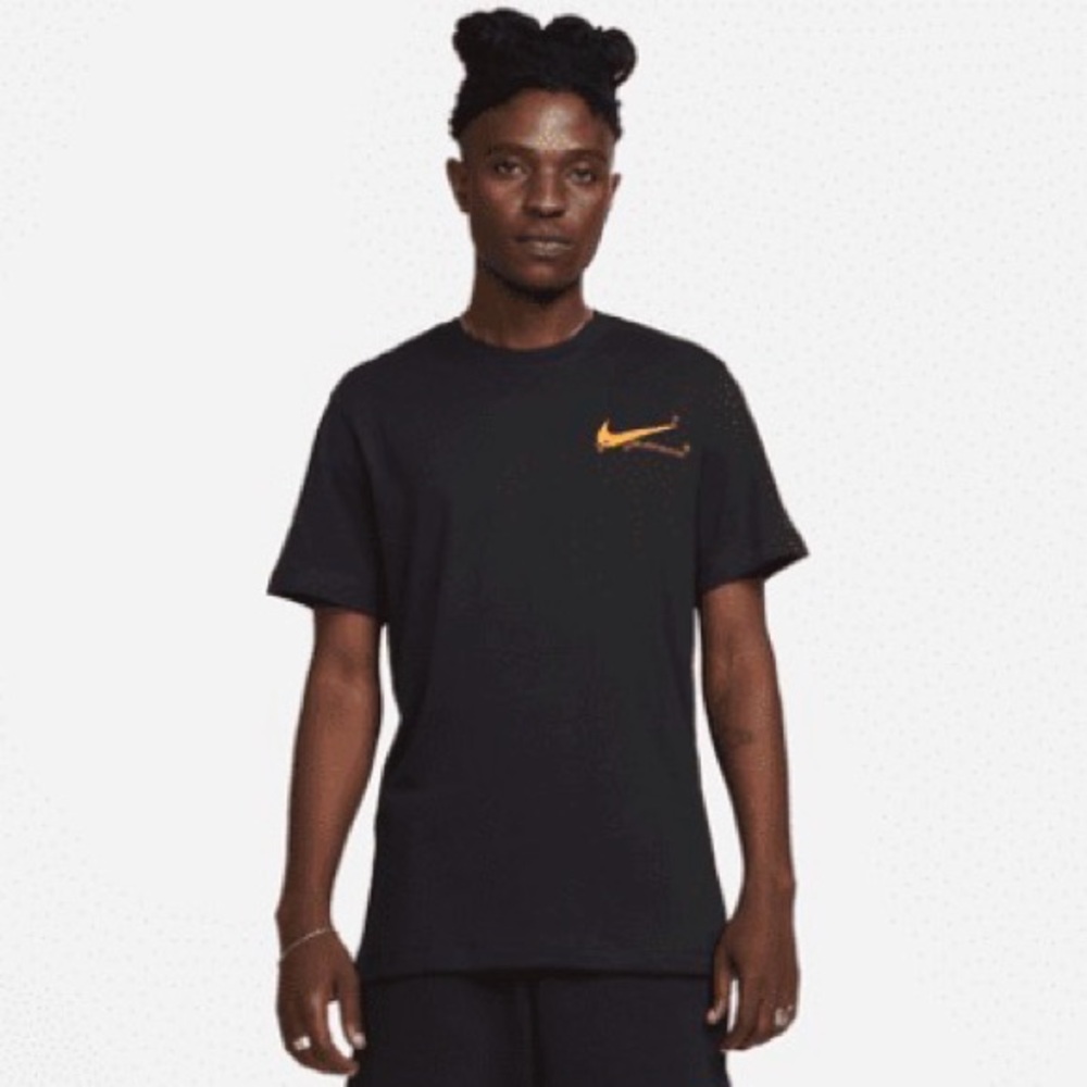 Nike Sportswear Black T-Shirt with Gold Logo